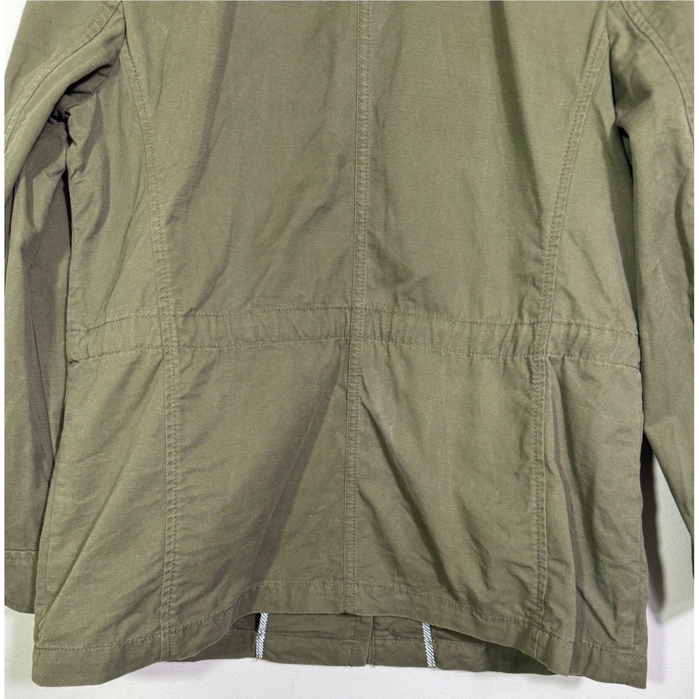 Talbots Twill Field Jacket Olive Green Cotton Utility Sz MP Safari Military Fall - Picture 10 of 16